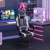 Ergonomic Gaming Chair with Footrest and Massage Support, Reclining Computer Chair for Gaming Room and Home Office