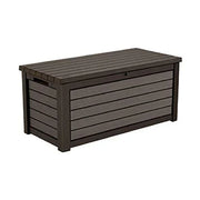 View 165 Gallon Weather Resistant Resin Deck Storage Container Box Outdoor Patio Garden Furniture, Brown image 1