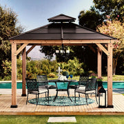 View 10 ft. x 10 ft. Cedar Framed Gazebo with Steel 2-Tier Hip Roof Hardtop image 2