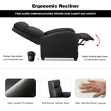 PU Leather Recliner Chair, Single Living Room Sofa Lounge Chair with Reclining Function