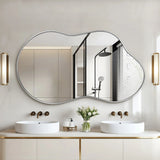Asymmetrical Irregular Wall Mirror, Modern Decorative Accent Mirror for Living Room, Bedroom and Entryway