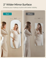 LED Jewelry Organizer Cabinet, Wall or Door Mounted Jewelry Storage Mirror with LED Lights