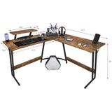 L Shaped Gaming Desk, Corner Computer PC Workstation for Gaming, Home Office and Study