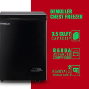 View Chest Freezer 5.0Cubic Feet Deep Freezer Freestanding Freezers with 2 Removable Stainless Steel Basket, Mini Freezer Top Open Door Compact Freezer with Electronic Control 41�� to -15��BLACK image 6