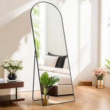 21x64 Arched Full-Length Mirror – Shatter-Proof Glass with Aluminum Alloy Stand