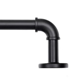1 Inch Industrial Curtain Rods for Windows, Blackout Wrap-Around Rods, Rustic Matte Black