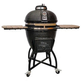 22-Inch Kamado-Style Ceramic Charcoal Grill with Grill Cover