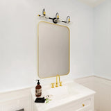 Aluminum Alloy Rounded Corner Vanity Mirror, Modern Wall Mounted Mirror for Bathroom, Bedroom and Home Decor