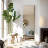 Full Length Mirror with Stand, Aluminum Alloy Frame Full Body Floor Mirror for Bedroom and Cloakroom