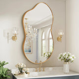 Asymmetrical Irregular Wall Mirror, Modern Decorative Accent Mirror for Living Room, Bedroom and Entryway