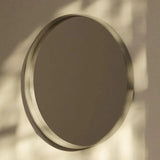 Classic Farmhouse Round Wall Mirror, Wooden Frame Decorative Accent Mirror for Living Room, Bedroom and Entryway