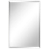 Frameless Beveled Prism Wall Mirror, Clear Square or Rectangular Decorative Mirror for Bathroom, Bedroom and Home Decor