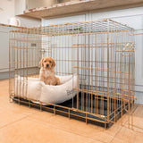 Cozy & Calming Puppy Cage Bed in Herringbone Tweed – Natural Herringbone, Without Personalization pour les activités extérieures