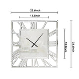 Large Modern Mirrored Wall Clock, Oversized Decorative Hanging Clock for Living Room, Bedroom and Home Decor