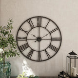 Modern Round Metal Wall Clock, Decorative Circular Hanging Clock for Living Room, Bedroom and Office