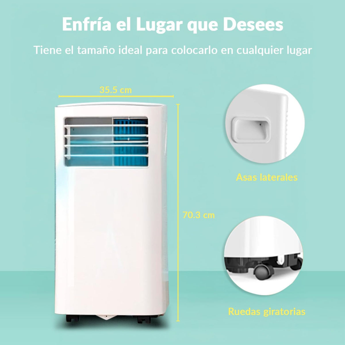 COMFEE Pingüino Aire Acondicionado Portátil 8000 BTU / 2000 Frigorías – Climatizador sin unidad exterior – Enfriador Silencioso Bajo Consumo con Kit