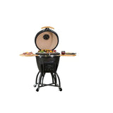 22-Inch Kamado-Style Ceramic Charcoal Grill with Grill Cover