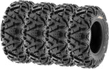ATV UTV All-Terrain Tires Set of 4, 25X8-12 Front & 25X10-12 Rear Off-Road Replacement Tires