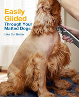 Dog Clippers for Thick Heavy Coats, Professional Electric Pet Grooming Trimmer for Long Hair Dogs