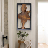Abstract Live Edge Teak Wood Wall Sculpture, Natural Wooden Wall Art Decor for Living Room and Home Decoration