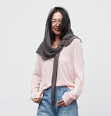 BOFAN Linen Blend Triangle Scarf for Women, Lightweight, 70 × 205 cm