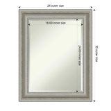 Beveled Bathroom Wall Mirror, Silver Frame Decorative Vanity Mirror for Bathroom, Bedroom and Entryway