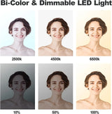 D50 LED Video Light Panel Lights 15.4", 2 Packs 45W 3000K-8000K Bi-Color Dimmable Photography Lighting, CRI 96+ Videography Lighting for Video Shooting/Gaming/Live Stream/Studio/Film
