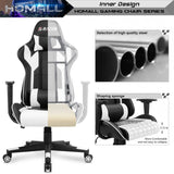 Ergonomic Leather Gaming Chair, High Back Computer Desk and Office Chair for Gaming, Home Office and Work
