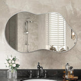 Asymmetrical Irregular Wall Mirror, Modern Decorative Accent Mirror for Living Room, Bedroom and Entryway