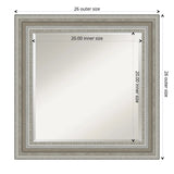 Beveled Bathroom Wall Mirror, Silver Frame Decorative Vanity Mirror for Bathroom, Bedroom and Entryway