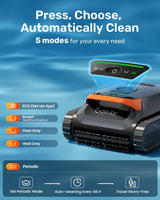 Cordless Robotic Pool Vacuum Cleaner, Smart Navigation with Wall and Waterline Cleaning