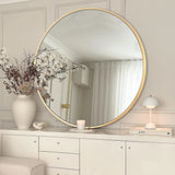 Modern Round Bathroom Vanity Mirror, Wall Mounted Circular Mirror for Bathroom, Bedroom and Home Decor