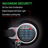 Digital Safe Box, Waterproof and Fireproof Alloy Steel Security Safe for Home and Office