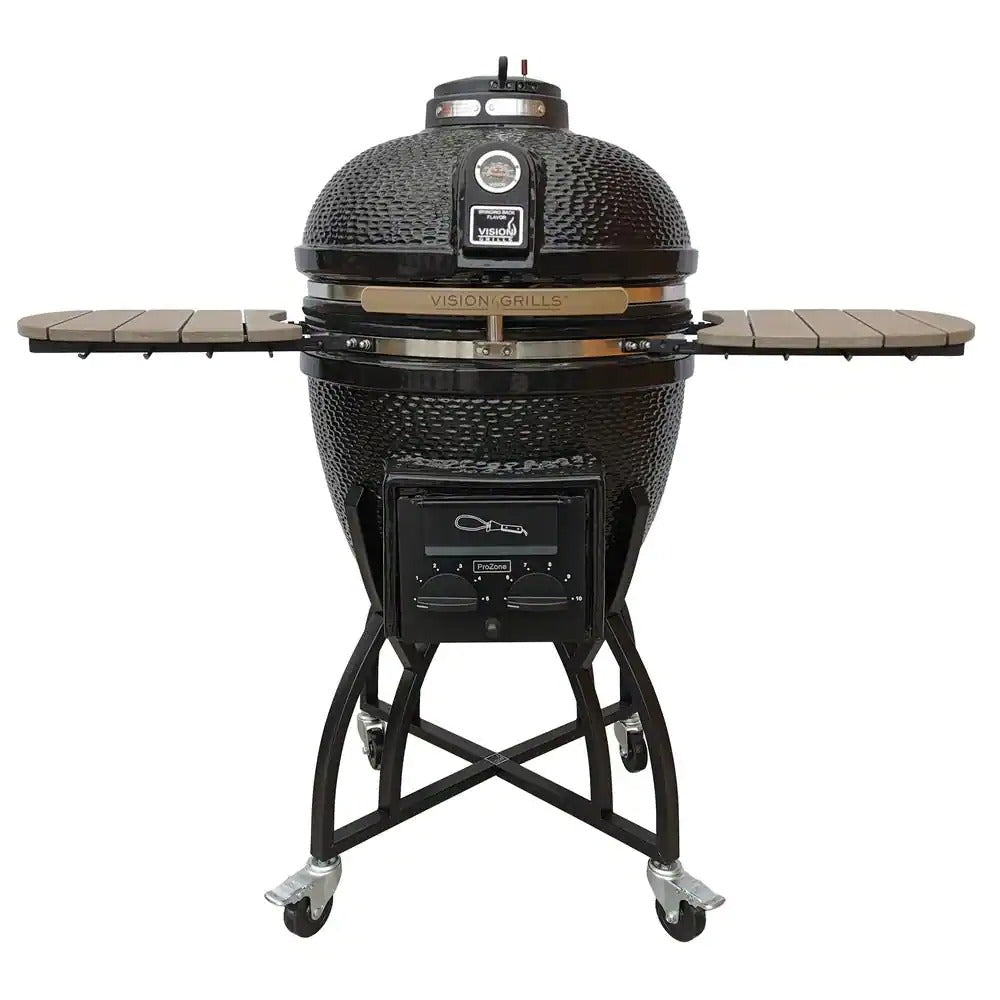 22-Inch Kamado-Style Ceramic Charcoal Grill with Grill Cover