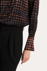 Morgan Silk Charmeuse Dot Shirt