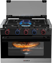 View RV liquefied gas stove 21 inches high, a liquefied gas stove oven with 3 burners, suitable for RVs, apartments, mobile homes, made of stainless steel material image 2