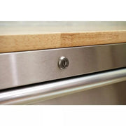 View 72 in 18-Drawer 24 in. D Mobile Workbench with Solid Wood Top Stainless Steel image 2