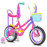 View 12 inches Unicorn Bike,Pink and Purple image 1