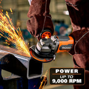 View RIDGID 18V Brushless Cordless 4-1/2 in. Paddle Switch Angle Grinder with (2) 4.0 Ah Batteries, Charger, and Bag R86047B-AC93044SBN image 5