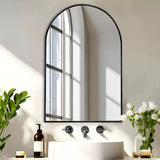Modern Arch Aluminum Bathroom Wall Mirror, Wall Mounted Vanity Mirror for Bathroom, Bedroom and Home Decor