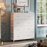 Tall Fabric Dresser with 8 Drawers, Bedroom Storage Chest and Clothing Organizer for Home and Closet