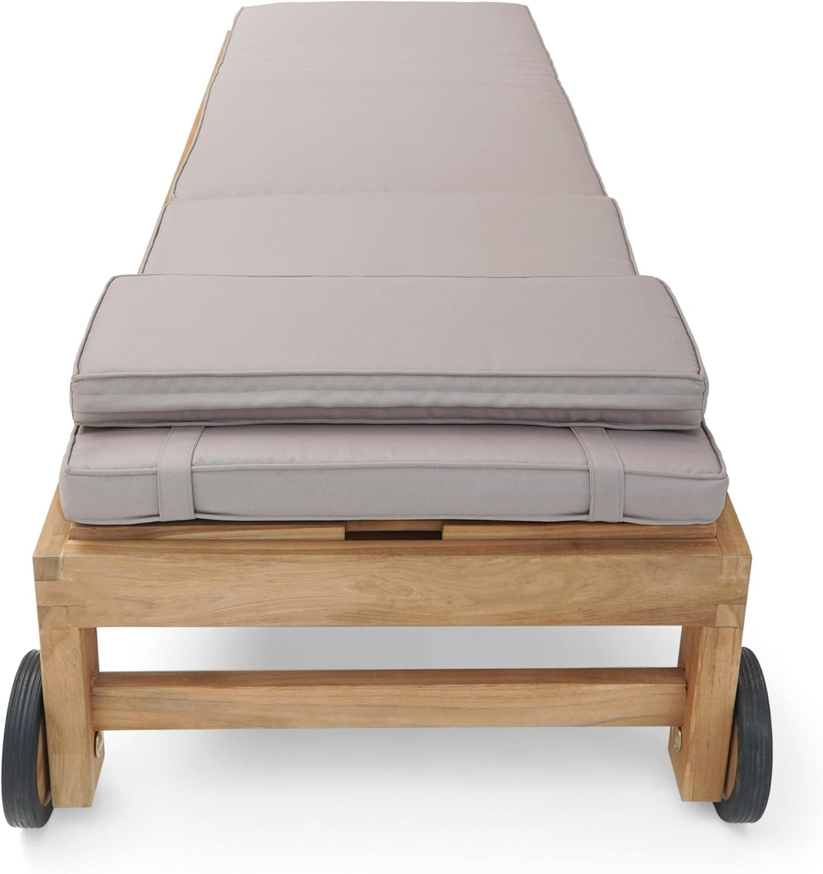 AXI Rama Gartenliege aus Teak Holz mit Kissen | Sonnenliege aus Teakholz mit Verstellbarer Rücklehne - 4 Positionen | Sonnenbett/Liege mit Rollen für