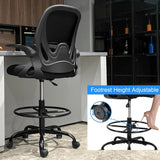 Ergonomic Drafting Chair - Tall Office Chair with Lumbar Support and Adjustable Height