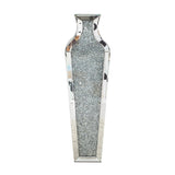 Tall Crushed Diamond Floor Vase, Luxury Decorative Crystal Accent Vase for Living Room, Bedroom and Home Decor