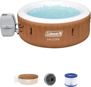 View Coleman SaluSpa Miami AirJet 2 to 4 Person Round Inflatable Hot Tub Portable Outdoor Spa with 120 Soothing AirJets and Insulated Cover, Black image 3