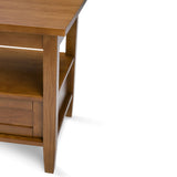 20 Inch Wide Solid Wood Rectangle End Table, Transitional Side Table