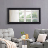 Tall Full Length Mirror, Oversized Rectangle Full Body Wall Mounted Mirror with Smooth Faux Wood Frame