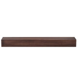 72 Inch Solid Pine Fireplace Mantel, Wall Mounted Floating Shelf in Brown