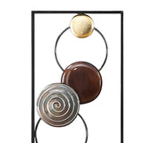 Set of 2 Modern Gold and Brown Metal Wall Decor, Abstract Decorative Wall Art for Living Room, Bedroom and Home Decoration