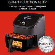 View Instant Vortex Plus 6QT ClearCook Air Fryer, Clear Windows, Custom Program Options, 6-in-1 Functions, Crisps, Broils, Roasts, Dehydrates, Bakes, Reheats, from the Makers of Instant Pot, Black image 3